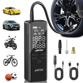 Bp90d Agptek Tire Inflator Portable Air Compressor-150psi And 7500mah& 12v Dc Pr