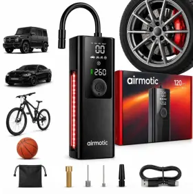 Airmotic 199874404295 Portable Tire Inflator Air Compressor Cordless Pump For Car Tires Wi