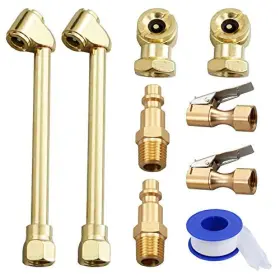 Aulufft 739515158349 9pcs 2-way Connection Air Chuck Set 1/4 Inch Female Npt Closed Ball Tire