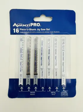 08925-15401 Avanti Pro 16-piece U-shank Jig Saw Blade Set Pju16bc
