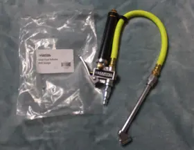 920181 Capital Pneumatics - Dual Foot Inflator And Gauge 1/4 Inch Npt Flexible Hose New