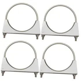 Caro3004 Carotupy 304 Stainless Steel Heavy Duty 5 Inch Muffler U-bolt Clamps -4 Pack