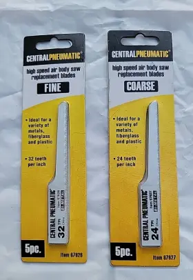 67627 Central Pneumatic 67626 5 Fine And Coarse Bi-metal Air Body Saw Replacement Blades Nos