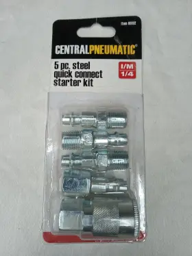 68192 Central Pneumatic 5pc Steel Quick I/m 1/4 Coupler Plug Set Starter Kit Air Tool