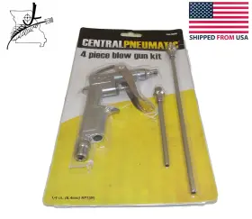 68260 Central Pneumatic 4 Piece Blow Gun Set Air Tool 3 Nozzles Blower Nozzle Fs