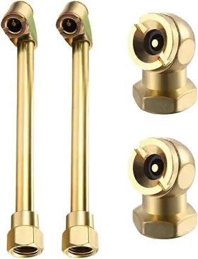 Cooyeah-123 Cooyeah 313100184182 4-pack Dual Head Air Chuck Set 2 Way Connection Aulufft 2-in-1 H