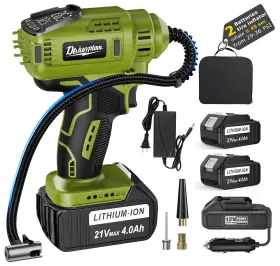 St199cd Dejunpiool Tire Inflator Portable Air Compressor 21v Battery Powered Cordless Pump