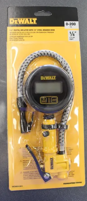 Dxcm024-0411 Dewalt 2.5 Inch Digital Inflator With 12 Steel Braided Hose New