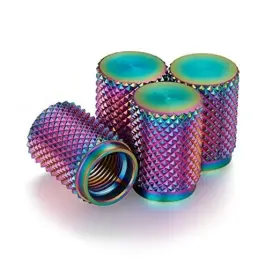 Sh7854rw Divoti Inc. Precision Cnc Machined Stainless Steel Extended Knurled Tire Air Valve Rainbow