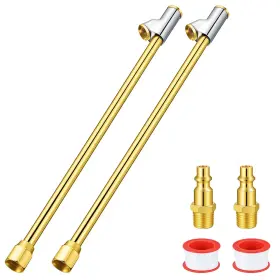 Douaowoc 5373xanr7603 2 Pack 12 Inch Extended Reach Dual Head Air Chuck 2-way Connection 1/4 Straight