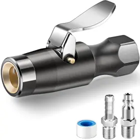 C1644 Evoultes Closed-flow Air Chuck Heavy Duty Two Steel Jaws Lock On Brass Tire Wit