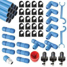 F28070 Fast Pipe 90ft 3/4 Inch Compressed Air Line Aluminum Piping System Tubing Kit