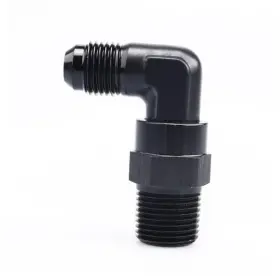 An9221-6-6d Fourage Bk Black Aluminum 90 Degree Male -6 An To 3/8ftft Npt Swivel Fitting An6 3/8