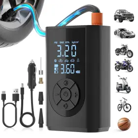 Jn-8015c Ftsaong Tire Inflator Portable Air Compressor 150 Psi Pump For Car Tires With Di