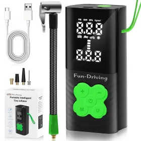 Fdtic-20-gren-14n Fun-driving Portable Air Compressor Tire Inflator Pump For Car Tires With
