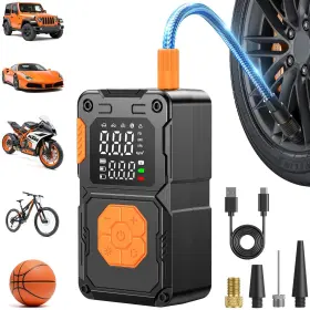 Eb03d Hajomel Tire Inflator Portable Air Compressor 4x Fast 150psi Cordless Pump For Car