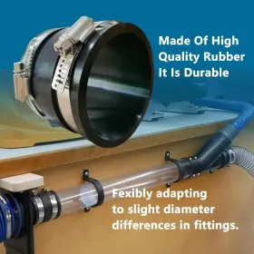Hora Retozar 744759164643 2-1/2 Inch Dust Control Flex Cuff 70148 Hose Connector Ports With 2 Clamps Fits For