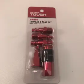 13-205rht Hyper Tough 5-piece Coupled And Plug Set 1/4 Inch Male/female Air Tool Red New