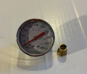 24-803ht Hyper Tough 2-inch Back-mount Pressure Gauge 1/8-1/4 Inch Adapter 0-300 Psi 0-21 Bar