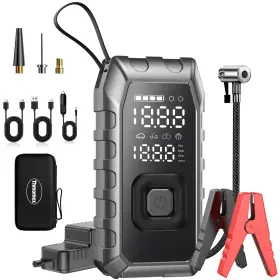 Pq225 Imptweha Portable Air Compressor For Tires - 12000mah 180psi Dual Cylinder 5x Faste