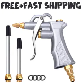 Jastind 682698800034 Industrial Air Blow Gun With Brass Adjustable Flow Nozzle 2 Steel Ext