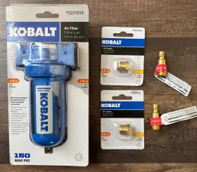 0221014 Kobalt 879686001669 New Air Filter 3/8 Inch Npt 150 Max Psi With Adapters - 1/4