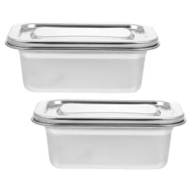 Ao9w4gd190824n2xv8cm Laladefiee 2pcs Stainless Steel Refrigerator Storage Box Set With Airtight Lids Leak-pro