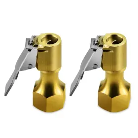 Looyuan 756970097570 2pcs Open Flow Straight Lock-on Air Chuck With Clip For Tire Inflator