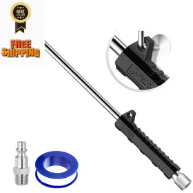 Ltac110b Lumiteco 649226714157 14 Inch Extended Reach Dual Head Air Chuck 2-way With Silicone Handle