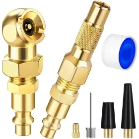 Ltac127a Lumiteco 649226714508 2-pack Heavy Duty Air Chuck Set Screw On Tire Inflator Nozzle And Closed Ball T