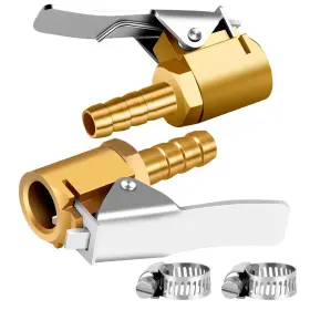 Lumiteco 682698799260 1/4 Inch Brass Tire Inflator Lock On Air Chuck Mini Compressor Portable