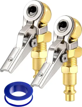Ltac101a4201 Lumiteco 2-pack 1/4 Inch Female Npt Closed Ball Tire Chuck With Clip Locking Air T