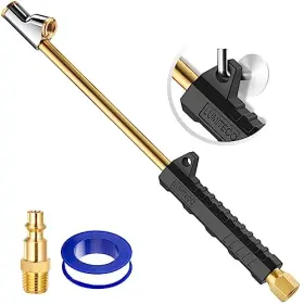 Lumiteco Ltac110a 12 Inch Extended Reach Dual Head Air Chuck 2-way Connection 1/4 Fnpt Straight Foot