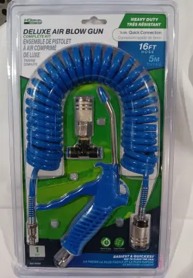 Lynco Products 192768900057 Hd Driven Heavy Duty Deluxe Air Blow Gun Complete Kit 1/4 Inch Connect 16 Ft Hose