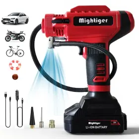 Mightiger Ls4094 Portable Tire Inflator 20v Cordless Handheld Car Drill Air Pump Compresso