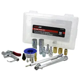 Milton Industries 030937322272 18 Pc Blow Gun And Accessory Kit With M Style Couplers Exelair Ex0318bkit