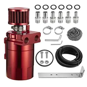 Nansheng Kt01847rd-sz Oil Catch Can 300ml Baffled With Breather Filter Universal Aluminum Air