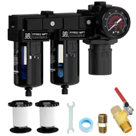 Newpo Npffr03b2-l 3/8ftft Npt Air Drying System Double Compressed Regulator With Metal