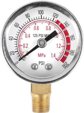 Parts-superstore W10055 0-200 Psi Air Compressor Gauge For Tank Accessory Waterproof
