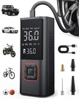 Powools ‎ Atj-6988 Cordless Tire Inflator 150psi Portable Air Compressor With Auto Shuto
