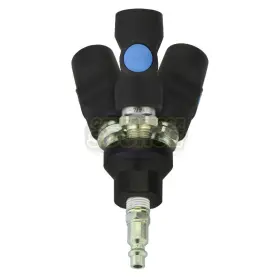 A15-201 Prevost 685650067865 3 Way Air Hose Splitter Coupler Manifold Block Kit 1/4 Inch Npt With Couplers