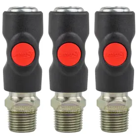Usi061253 Prevost 685650087870 Push Button Automotive Style Truflate Coupler 1/2 Inch Npt 3 Pack