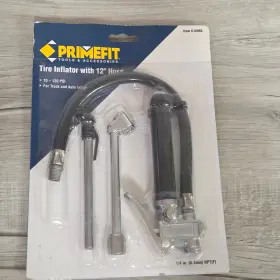 Primefit C1006s Tire Inflator With 12 Inch Hose 10-120 Psi Dual Head Truck Auto