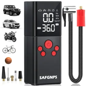 Qcb-01 Safgnps Tire Inflator Portable Air Compressor 150psi Cordless