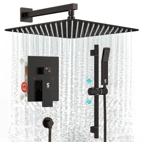 Sr Sun Rise Srsh-orbsb1203 12 Inch Oil Rubbed Bronze Shower Faucet Set Wall-mount Adjustabl