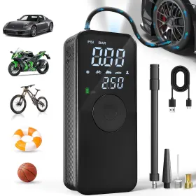 Tecbot 735812371160 Tire Inflator Portable Air Compressor Auto Pump For Car Tires 150p