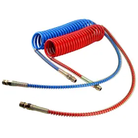 Tm-cal-15l Termux 15ft Coiled Air Line Assemblies Red And Blue Truck Trailer Hose Kit F