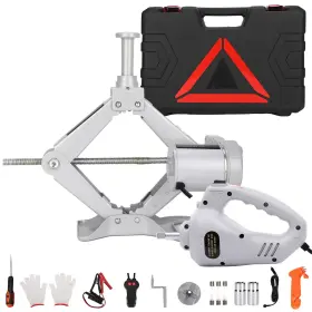 Trihelper 791386519650 Electric Car Jack Kit 12v Trailer Floor Stands Set 3 Ton Vehicle Scissor