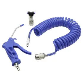 38153 Trukr Stik Truck Air Seat Blow Gun Kit - 16 Foot Hose And 14inch Quick Connects Blue