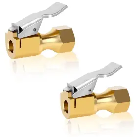 V2ine 768488758737 2pack Thickened Heavy-duty Brass Air Nozzle Closed Flow Tire Chuck Lock On Ti